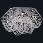 Plafond CAMILA 10xG9 Alt.30xD.60cm Cristais e chapa níquelada cromado