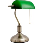 Candeeiro de mesa BANCARIO 1xE27 C.27xL.19xAlt.39cm oxidado/verde