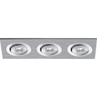 Foco de encastrar QUIRINO rectangular rotativo 3x1W LED 168lm 5400K 30° C.18xL.7xAlt.0,3cm níquel