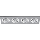 Foco de encastrar QUIRINO rectangular rotativo 4x1W LED 224lm 5400K 30° C.23,5xL.7xAlt.0,3cm níquel