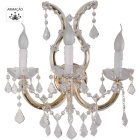 Aplique M.TERESA 3xE14 dourado (só armação sem cristais incluídos)