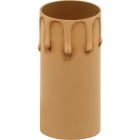 Capa c/gotas lacadas antigas p/suporte vela E27 c/camisa lisa, Alt.85mm, resina termoplástica marfim