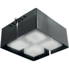 Plafond ROBERTA quadrado 4xE27 C.41xL.41xAlt.21cm preto/cromado