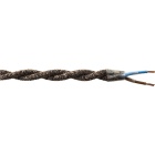 Twisted fabric covered electrical cable H05V2-K FRRTX 2x0,75 D.6.3mm canvas brown TR404