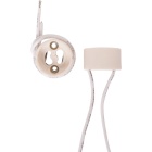Suporte de lâmpada GU10 branco com fio 15cm, em porcelana