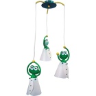 Suspensão SAPO 3xE14 Alt.Reg.xD.34cm verde/branco