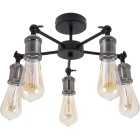 Plafond AKEMI 5xE27 Alt.13xD.50cm preto/oxidado
