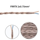 Cabo elétrico torcido revestido a tecido H05V2-K FRRTX 2x0,75mm2 D.7.0mm, em juta TR415
