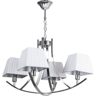Candeeiro de tecto INDIANA 4xE14 C.60xL.60xAlt.Reg.cm branco/cromado