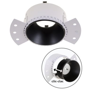 Aro de encastrar HATOR redondo para gesso cartonado C.14xL.8,4xAlt.5,2cm preto