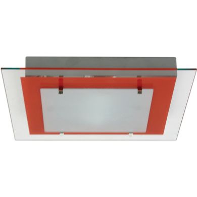 Plafond BELÉM quadrado 1xR7s 118mm C.29xL.29xAlt.4cm vermelho