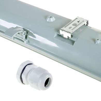 Waterproof Lamp LINESTA IP65 2xG13 T8 LED 60cm W.65,6xW.11,5xH.9,0cm Gray