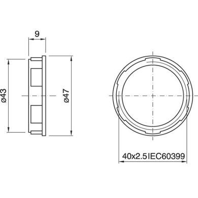 Arandela de resina termoplástica blanca para portalámparas E27 con rosca A.8, 5mm D.46, 4mm