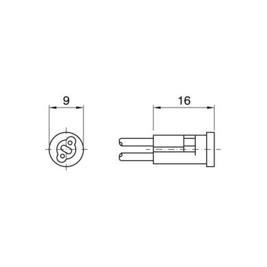 Lampholder G4 in plastic with cable 1, 00m