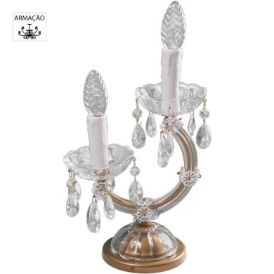 Table lamp M.TERESA 2xE14 spray painted gold (frame only without crystal pieces)