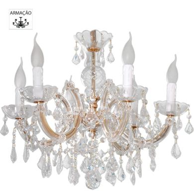 Ceiling lamp M.TERESA 6xE14 gold (frame only without crystal pieces)