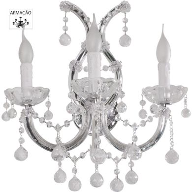 Wall lamp M.TERESA 3xE14 chrome (frame only without crystal pieces)