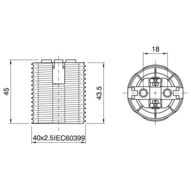 Portalámparas E27 termoplastico blanco 2 piezas liso roscado