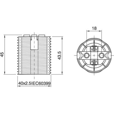 Portalámparas E27 termoplastico blanco 2 piezas liso roscado