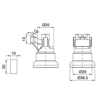 Portalámparas termoplastico de casquillo E27 de 1 pieza, en neutro