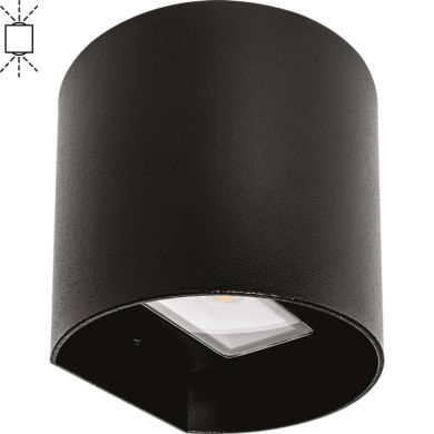 Aplique SABOR IP54 2x4W LED 650lm 4000K 95°C.11xL.9,5xAlt.11cm alumínio preto