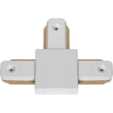 Conector en forma de "T" para carril ADONIS (2 hilos) en aluminio color blanco
