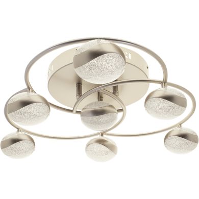 Plafón PLANETT 7x5W LED 2620lm 3300K Al.16,5xD.50cm Champanhe