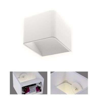 Aplique EDNA 1x6W LED 423lm 3000K C.10xL.10xAlt.8cm cor areia