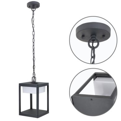 Suspensão COUSTEAU IP44 1x9W LED 900lm 4000K C.18xL.18xAlt.Reg.cm cinzento
