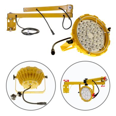 Aplique KASPER articulado IP65 1x50W LED 5500lm 5700K 36° D.14,5cm amarelo