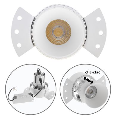 Downlight HEKA round for drywall 1x10W LED 850lm 4000K L.14,5xW.8xH.9,5cm Aluminium White