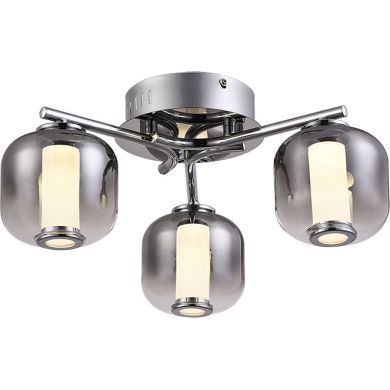 Plafond MALVINA 3x5W LED 900lm 4000K Alt.17,5xD.41cm metal+vidro cromado
