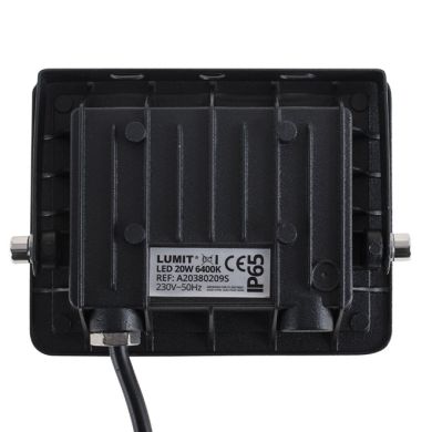 Projector TUMUT IP65 20W LED 1500lm 6400K C.12,7xL.2,9xAlt.9,4cm preto