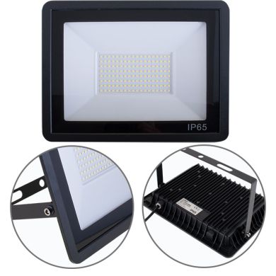Proyector TUMUT IP65 100W LED 6000lm 6400K 120°C.27,1xL.3,5xA.21,0cm Negro