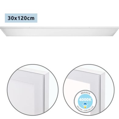 Panel superficie VOLTAIRE 30x120 72W LED 5760lm 4000K 120° C.120xL.30xA.2,3cm Blanco