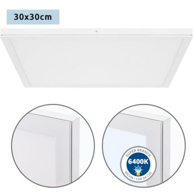 Surface Mounted Panel VOLTAIRE 30x30 24W LED 1920lm 6400K 120° W.30xW.30xH.2,3cm White