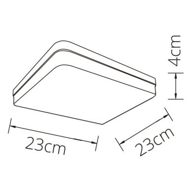 Plafón BISMUTO cuadrado 1x36W LED 3240lm 6500K L.23xAn.23xAl.3,5cm Blanco