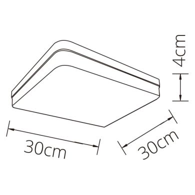 Plafond BISMUTO square 1x48W LED 4320lm 4000K L.30xW.30xH.3,5cm White