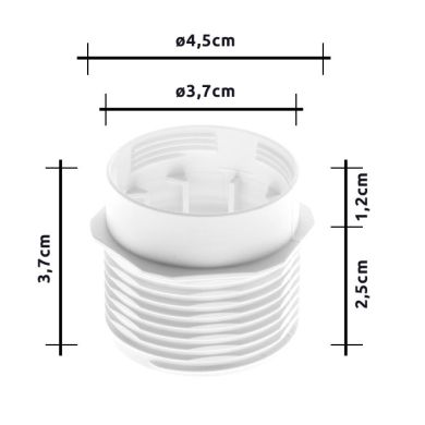 Camisa semiroscada blanca termoplastico para portalámparas E27 de 3 piezas