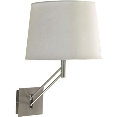 Aplique AGNES 1xE27 C.30xL.41,5xAlt.Reg.cm branco/níquel