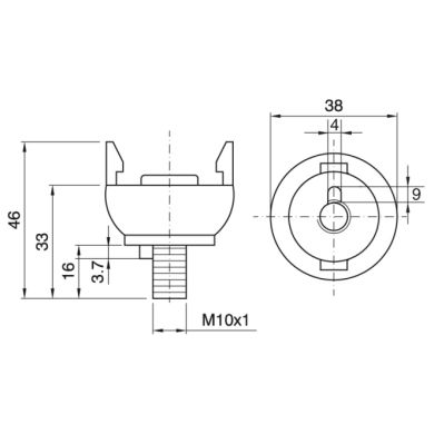 Capuchón blanco termoplastico p/ portalámparas E27 de 2 piezas roscado macho con blocacable