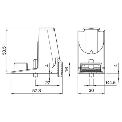 Capuchón con color natural termoplastico p/ portalámparas E27 de 2 piezas