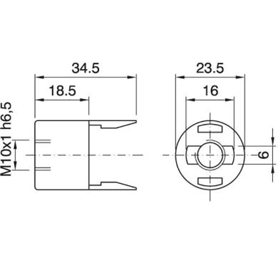 White snap-on dome 2-pieces candle lampholder, in thermoplastic resin