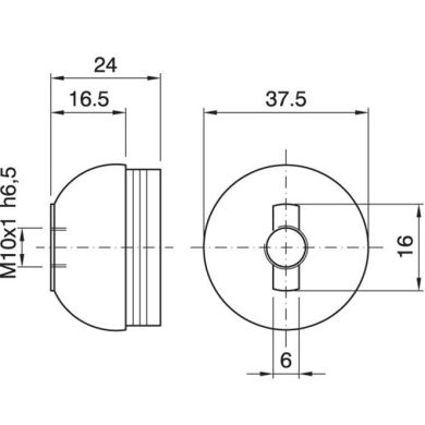Capuchón blanco en baquelita p/portalámparas E27 de 3piezas roscado M10 y tope