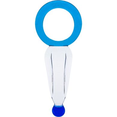 Anilla en cristal 7,5xD.3cm azul/transparente