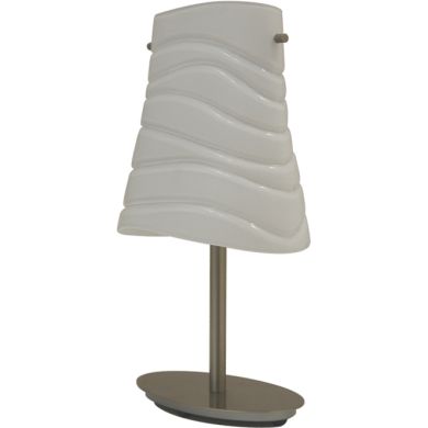 Candeeiro de mesa ILDA 1xE14 C.24xL.14xAlt.39cm metal+vidro branco/níquel