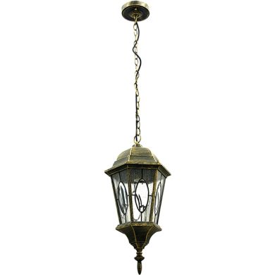 Suspensão SOAJO IP44 1xE27 Alt.Reg.xD.25cm preto/dourado