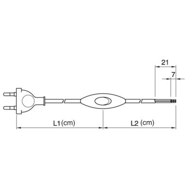 Extensão eléctrica 2,3m (100*130) fio 2x0,75mm² preto, ficha EU 2P e interruptor de mão pretos