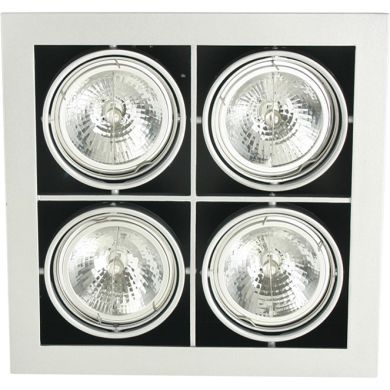 Foco de encastrar HEFESTO quadrado 4xG53 AR111 C.35xL.35xAlt.0,3cm cinzento