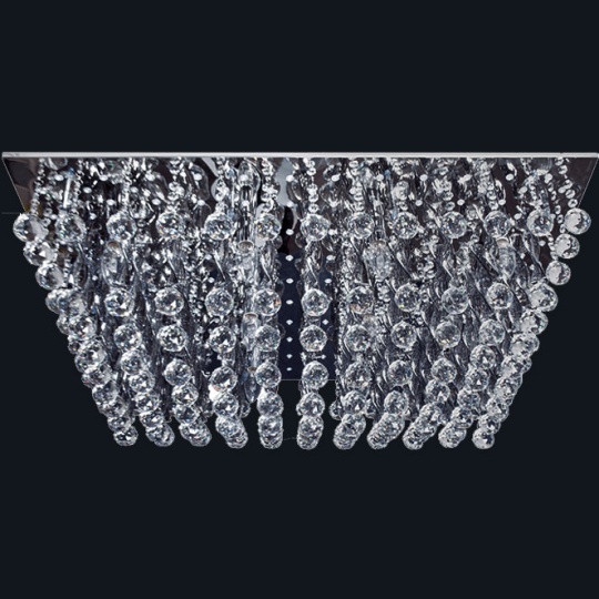 Plafond DANIELA 12xE14+10xG4 (12V)+237x0.06W LED C.90xL.70xAlt.33cm cromado